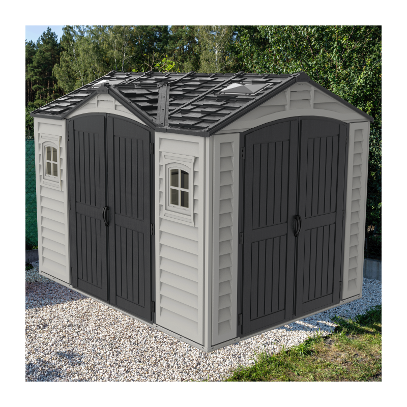 DuraMax 10.5x8 Apex Pro Vinyl Resin Storage Shed Kit W/ Double Doors (40116) - Image 4