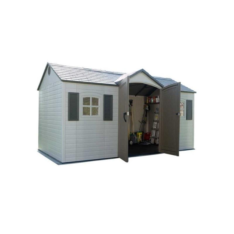 Lifetime 15x8 Plastic Garden Storage Shed Kit W/ Floor (6446) - Image 4
