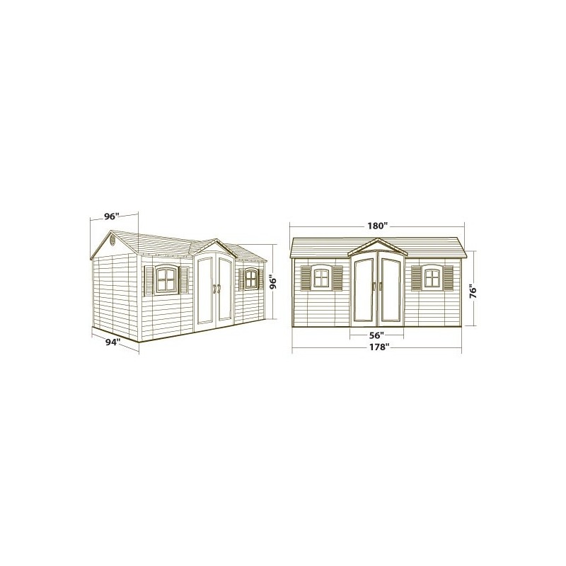Lifetime 15x8 Plastic Garden Storage Shed Kit W/ Floor (6446) - Image 7