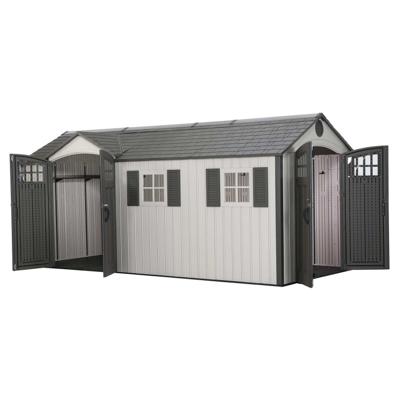 Lifetime 17.5x8 Dual Entry Plastic Shed Kit W/ Floor & Windows (60213)