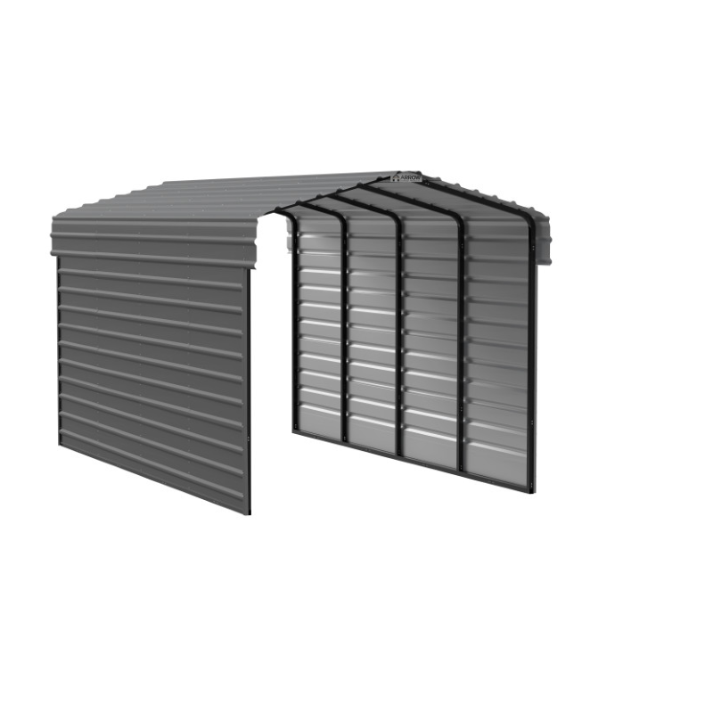 Arrow 2-Sided 10x20x9 Galvanized Steel Carport Kit - Charcoal (CPHC102009ECL2)