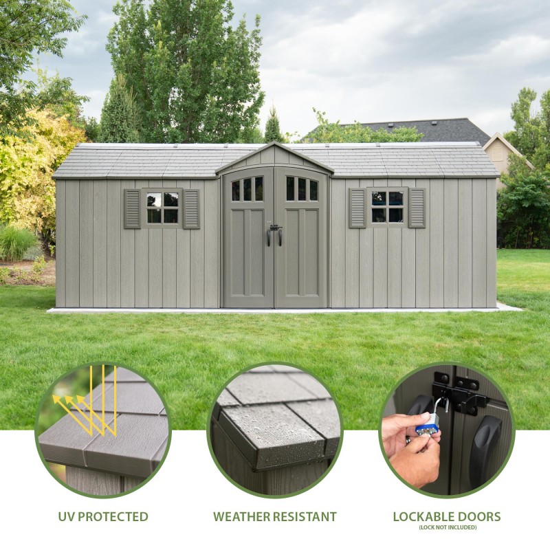 Lifetime 20x8 Plastic Storage Shed Kit W/ Floor (60351) - Image 3