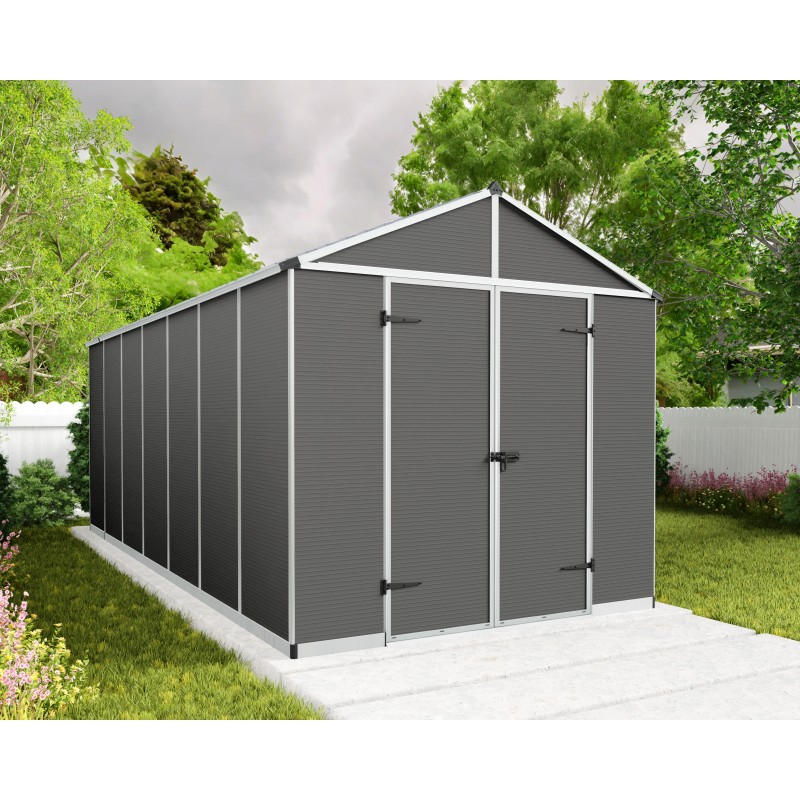 Rubicon 8x18 Palram Canopia Shed - Gray (HG9734GY)
