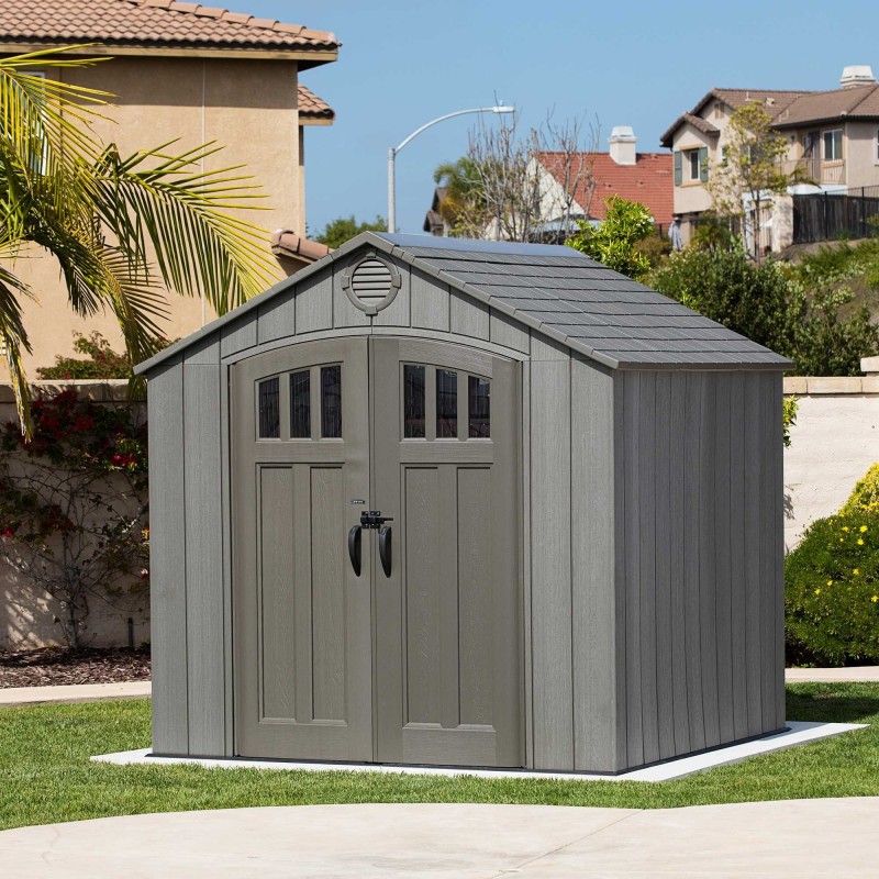Lifetime 8x7.5 Rough Cut Plastic Storage Shed Kit W/ Floor (60230A) - Image 3