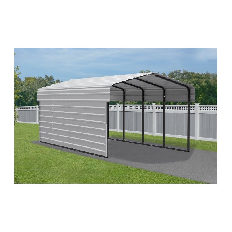 Arrow 1-Sided 10 X 20 X 7 Enclosure Galvanized Steel Carport Kit- Eggshell (CPH102007ECL1) - Image 5