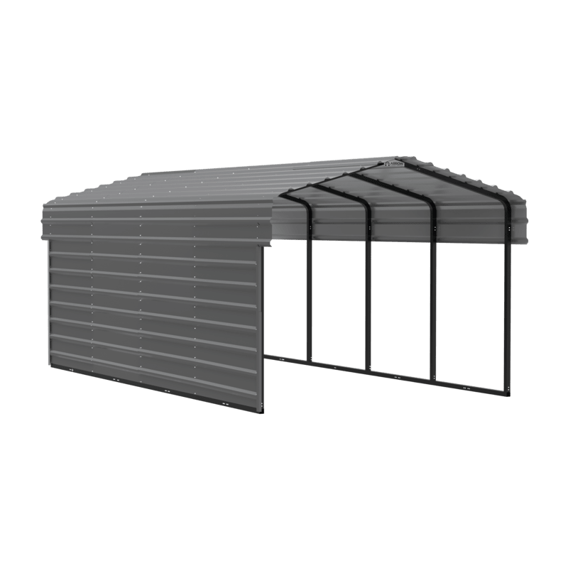 Arrow 1-Sided 10x20x7 Galvanized Steel Carport Kit - Charcoal (CPHC102007ECL1) - Image 3