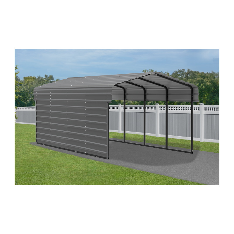 Arrow 1-Sided 10x20x7 Galvanized Steel Carport Kit - Charcoal (CPHC102007ECL1) - Image 4