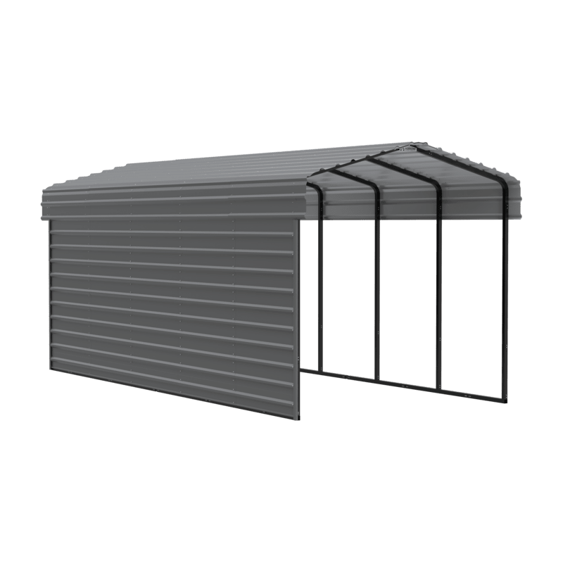 Arrow 1-Sided 10x24x9 Galvanized Steel Carport Kit - Charcoal (CPHC102409ECL1) - Image 3