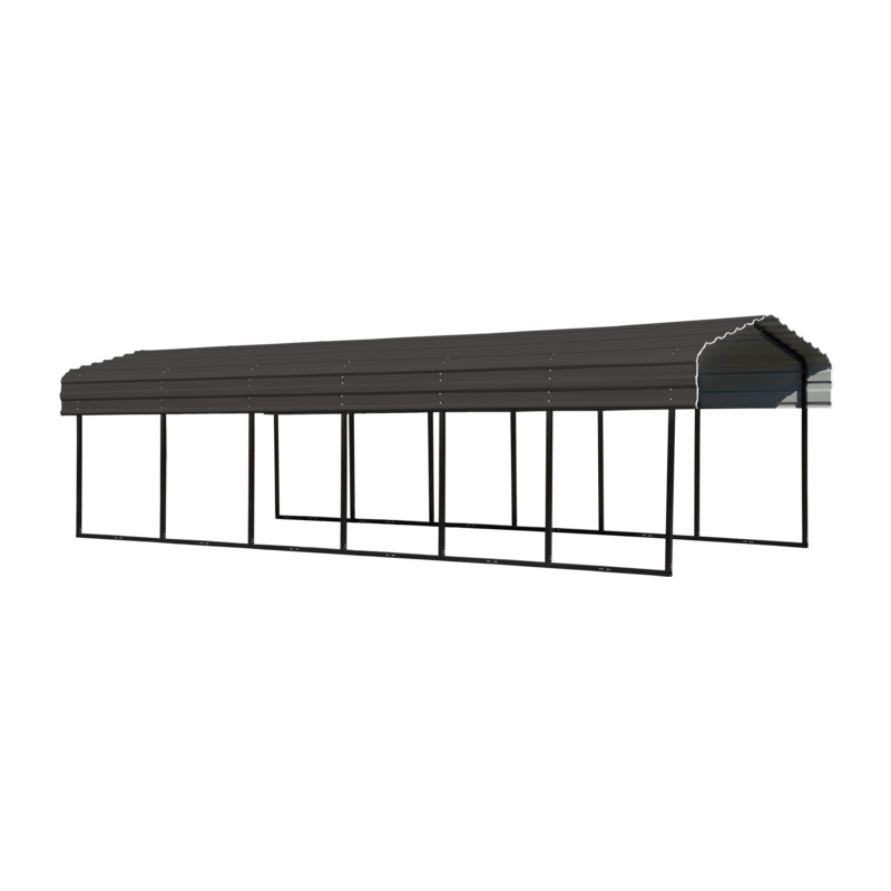 Arrow 10x29x7 Galvanized Steel Carport Kit - Charcoal (CPHC102907)