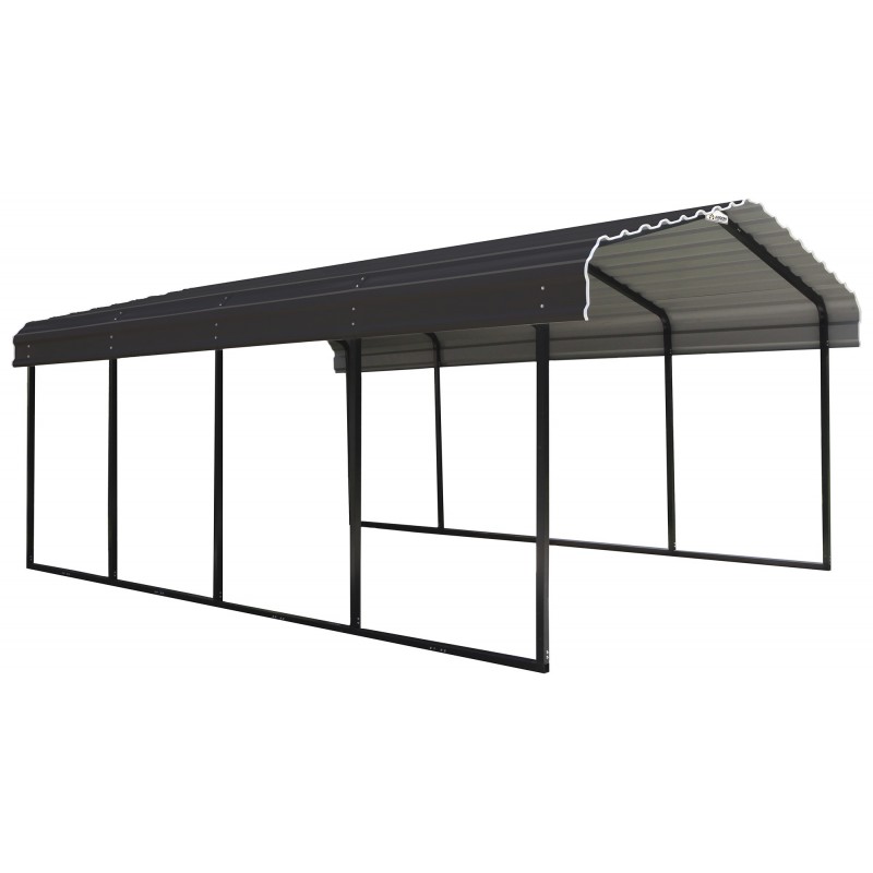 Arrow 12x24x7 Galvanized Steel Carport Kit - Charcoal (CPHC122407)