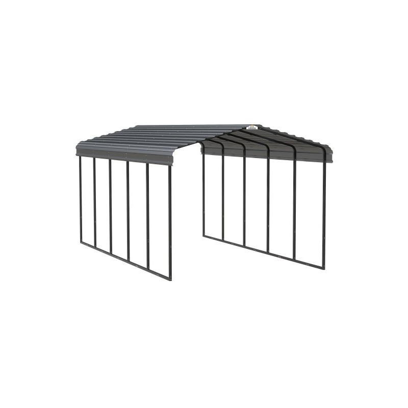 Arrow 12x24x9 Galvanized Steel Carport Kit - Charcoal (CPHC122409)