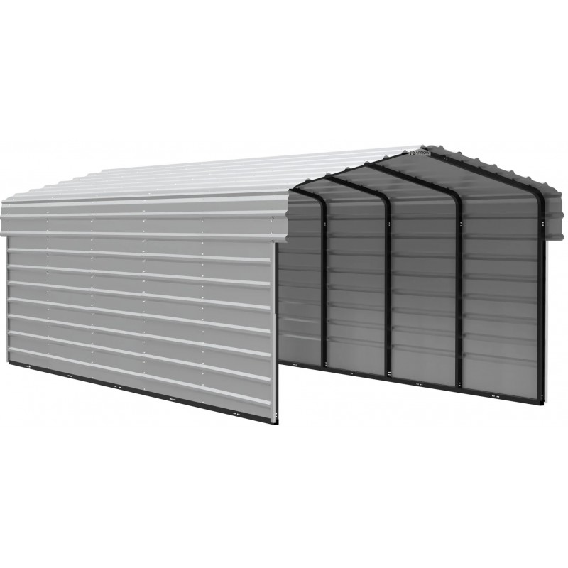 Arrow 2-Sided 10x24x7 Galvanized Steel Carport Kit - Eggshell (CPH102407ECL2)