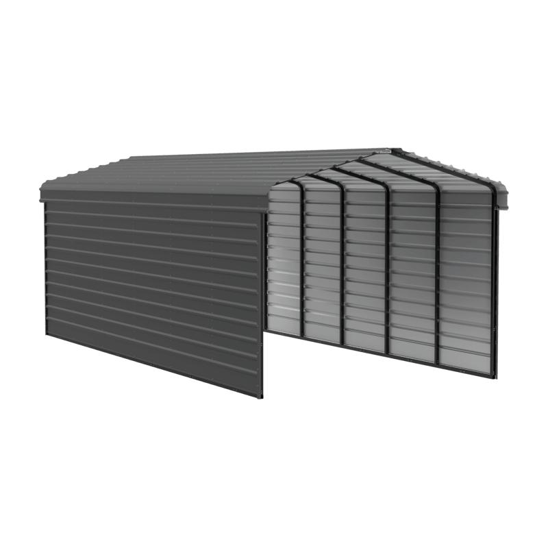 Arrow 2-Sided 12x29x9 Steel Carport Kit - Charcoal (CPHC122909ECL2)