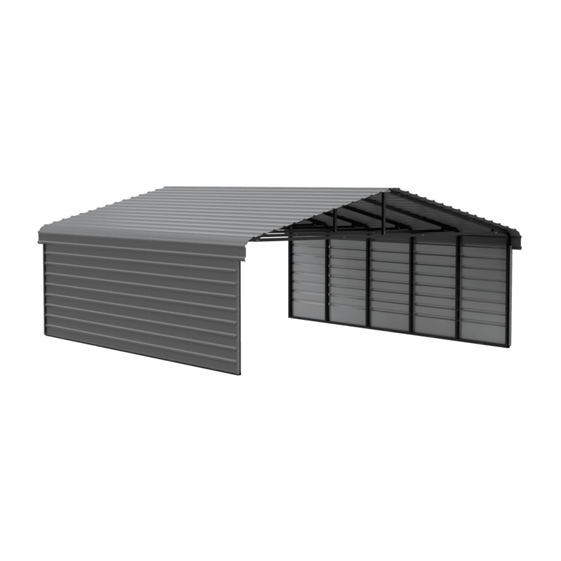 Arrow 2-Sided 20x24x09 Enclosure Steel Carport Kit- (CPHC202409ECL2)
