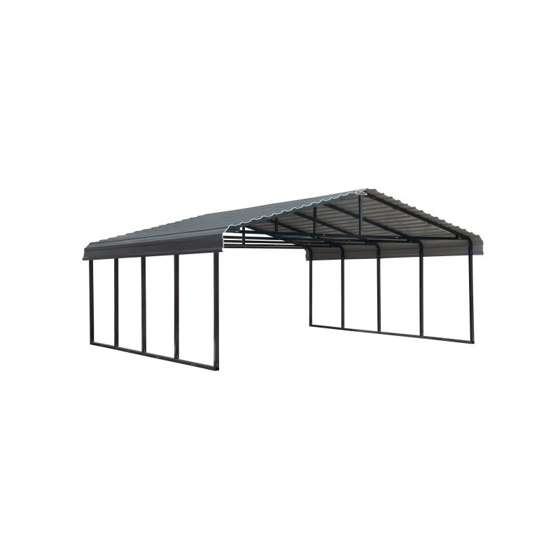Arrow 20x20x7 Galvanized Steel Carport Kit - Charcoal (CPHC202007)
