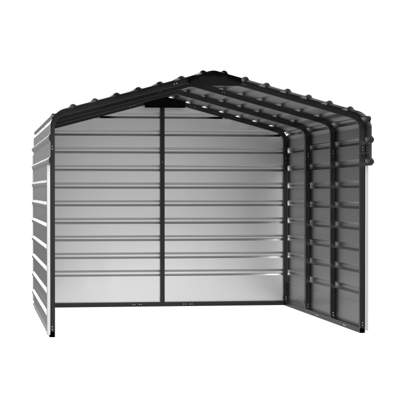 Arrow 3-Sided 10x15x7 Enclosure Galvanized Steel Carport Kit- Eggshell (CPH101507ECL3)