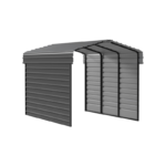 Arrow Carport 10x15x09 With 2-Sided Enclosure-Charcoal (CPHC101509ECL2)