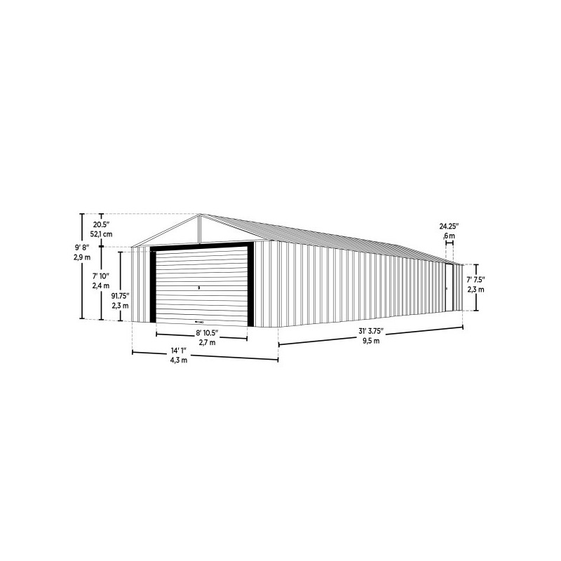 Arrow Murryhill 14x31 Steel Prefab Storage Shed Kit (BGR1431FG) - Image 5
