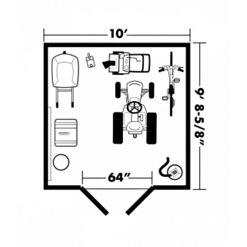 Handy Home Berkley 10x10 Wood Storage Shed W/ Floor - Barn Style (18420-8) - Image 4