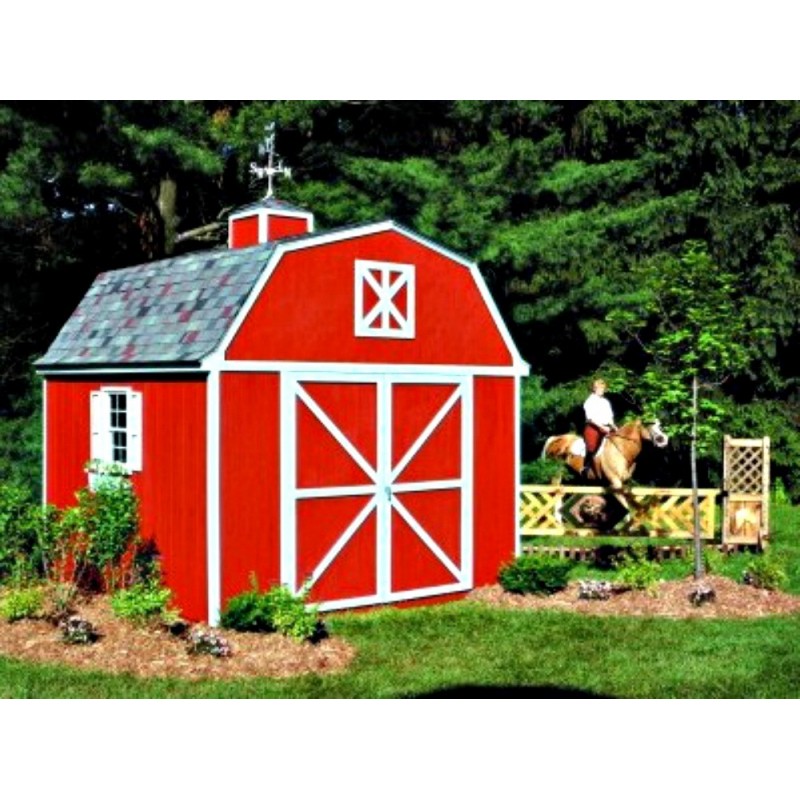 Handy Home Berkley 10x14 Wood Storage Shed w/ Floor - Barn Style (18422-2)