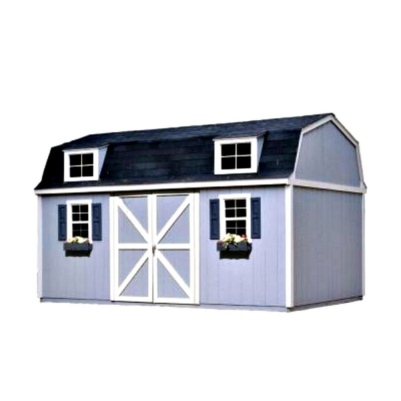Handy Home Berkley 10x16 Wood Storage Shed W/ Floor - Barn Style (18515-1)