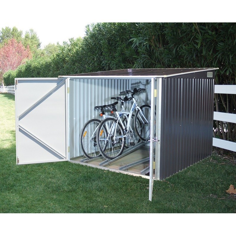 Duramax 6x6 Bicycle Metal Shed - Anthracite W/ White (73051) - Image 2