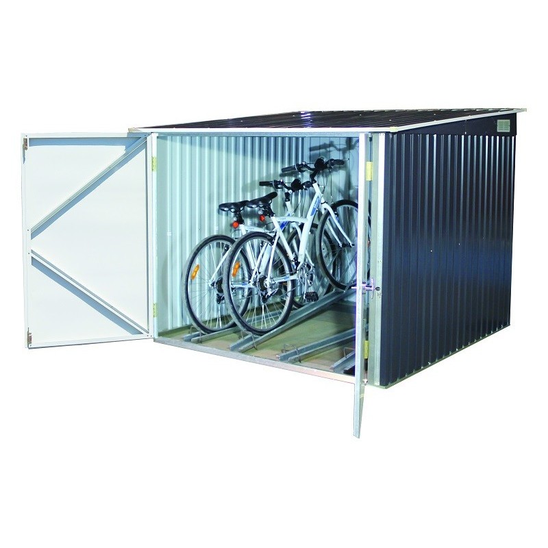 Duramax 6x6 Bicycle Metal Shed - Anthracite W/ White (73051)