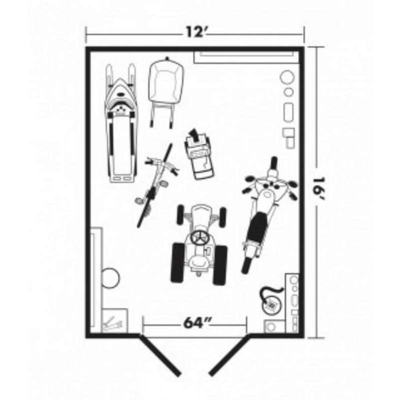 Handy Home Columbia 12x24 Wood Storage Shed w/ Flexible Door locations - Floor Included (18223-5) - Image 4