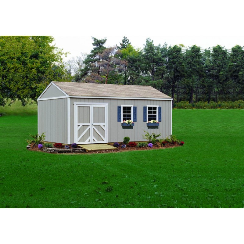 Handy Home Columbia 12x24 Wood Storage Shed w/ Flexible Door locations - Floor Included (18223-5)