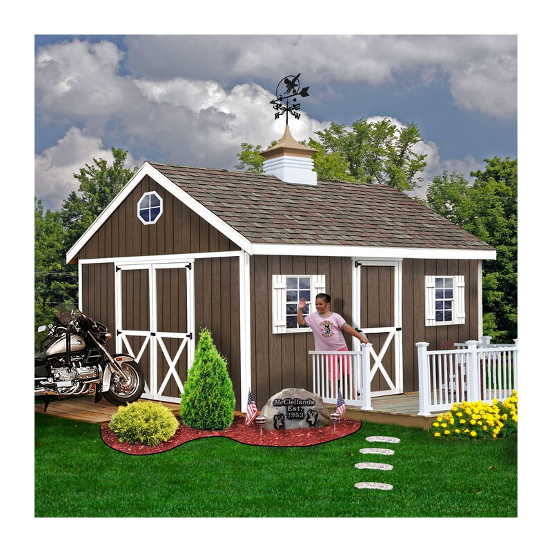 Best Barns Easton 12x16 Wood Storage Shed Kit - ALL Pre-Cut (Easton_1216)