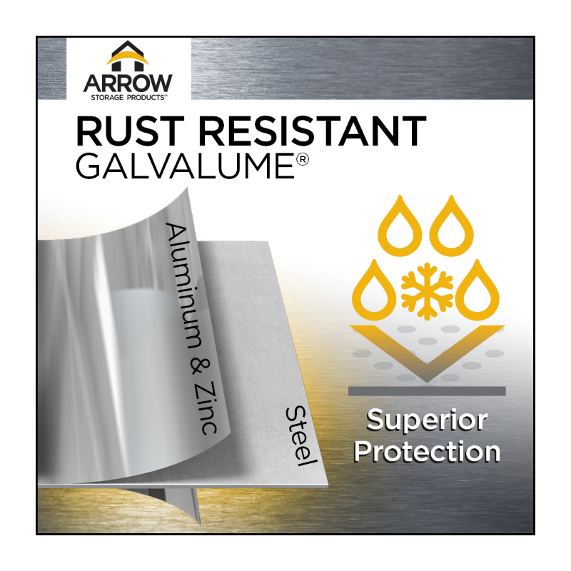 Arrow Elite 12x16 Steel Storage Shed Kit - Anthracite (EG1216AN) - Image 7