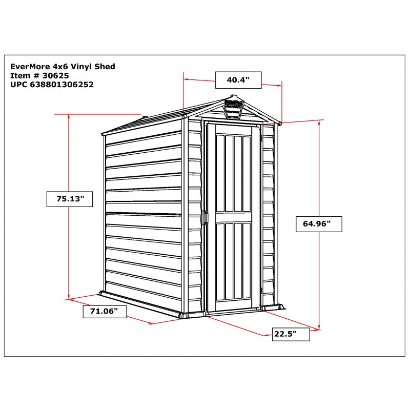 DuraMax EverMore 4x6 Vinyl Storage Shed W/ Floor (30625) - Image 6