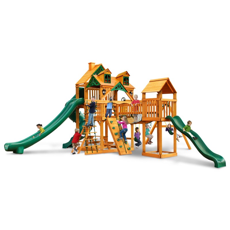 Gorilla Malibu Treasure Trove II Cedar Wood Swing Set Kit W/ Amber Posts - Amber (01-0078-AP) - Image 3