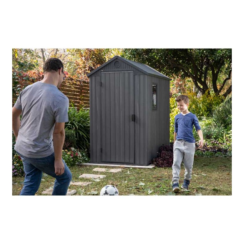 Keter Darwin 4x6 Storage Shed - Graphite (252274) - Image 3