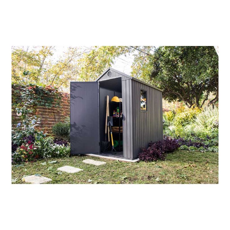 Keter Darwin 4x6 Storage Shed - Graphite (252274) - Image 7