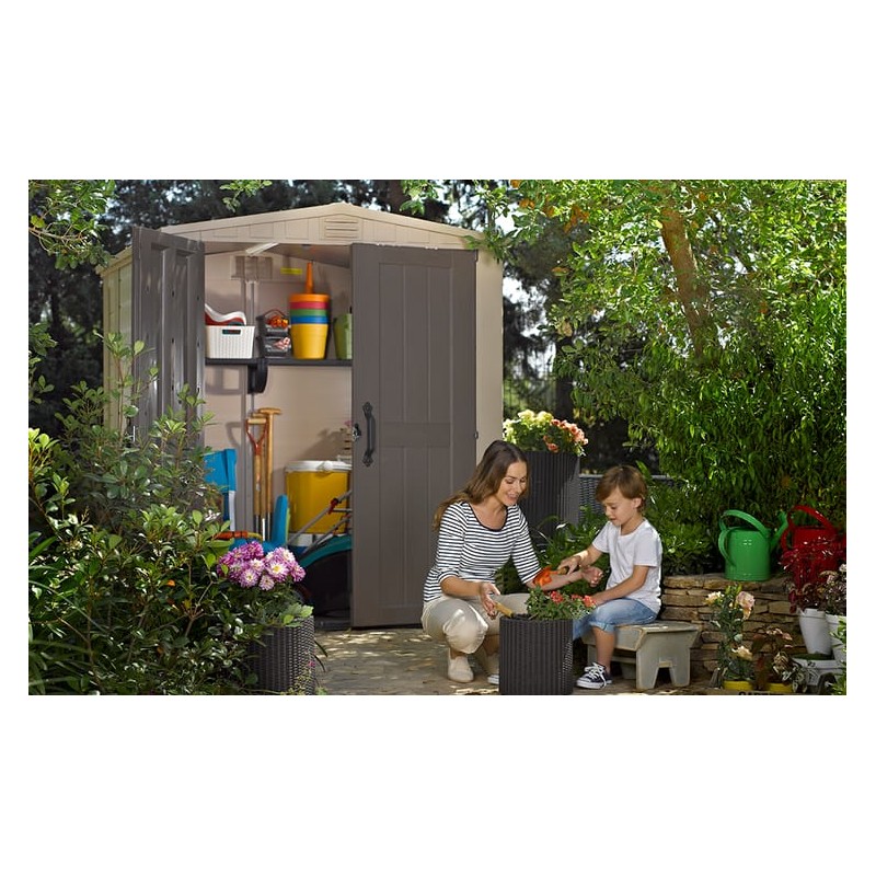 Keter Factor 6x6 Storage Shed - Brown (213562) - Image 5
