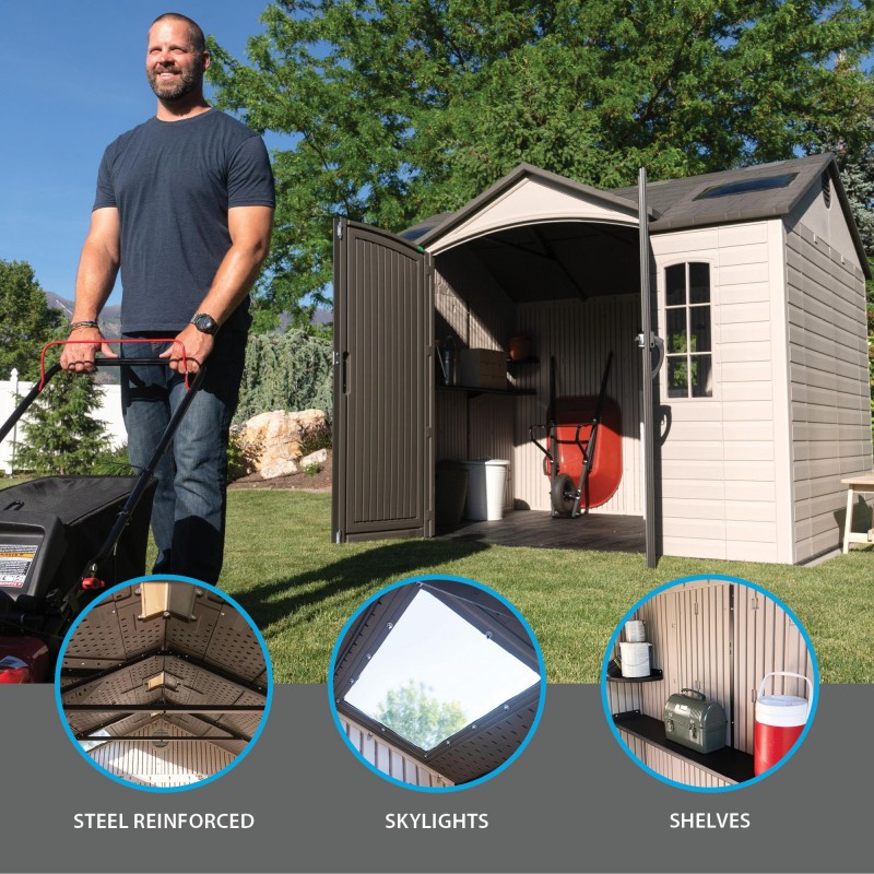 Lifetime 10x8 Ft Plastic Storage Shed Kit W/ Floor (60005) - Image 5