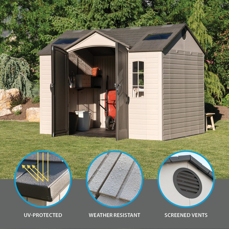 Lifetime 10x8 Ft Plastic Storage Shed Kit W/ Floor (60005) - Image 6