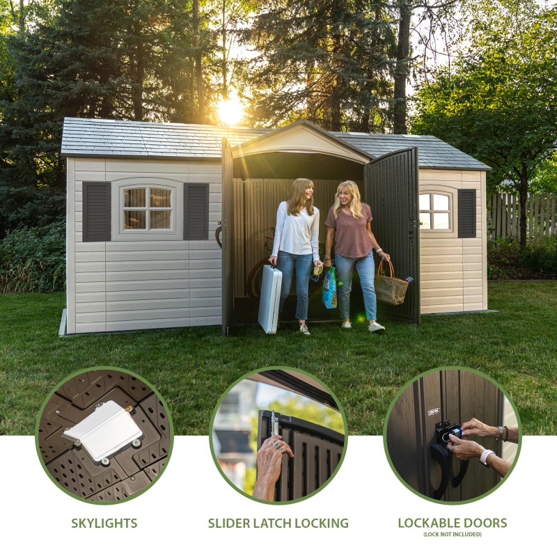 Lifetime 15x8 Legacy Outdoor Plastic Storage Shed Kit (60465) - Image 4