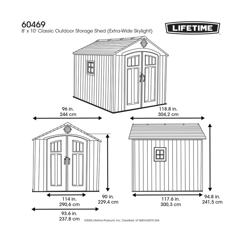 Lifetime 8x10 Classic Plastic Storage Shed Kit (60469) - Image 4
