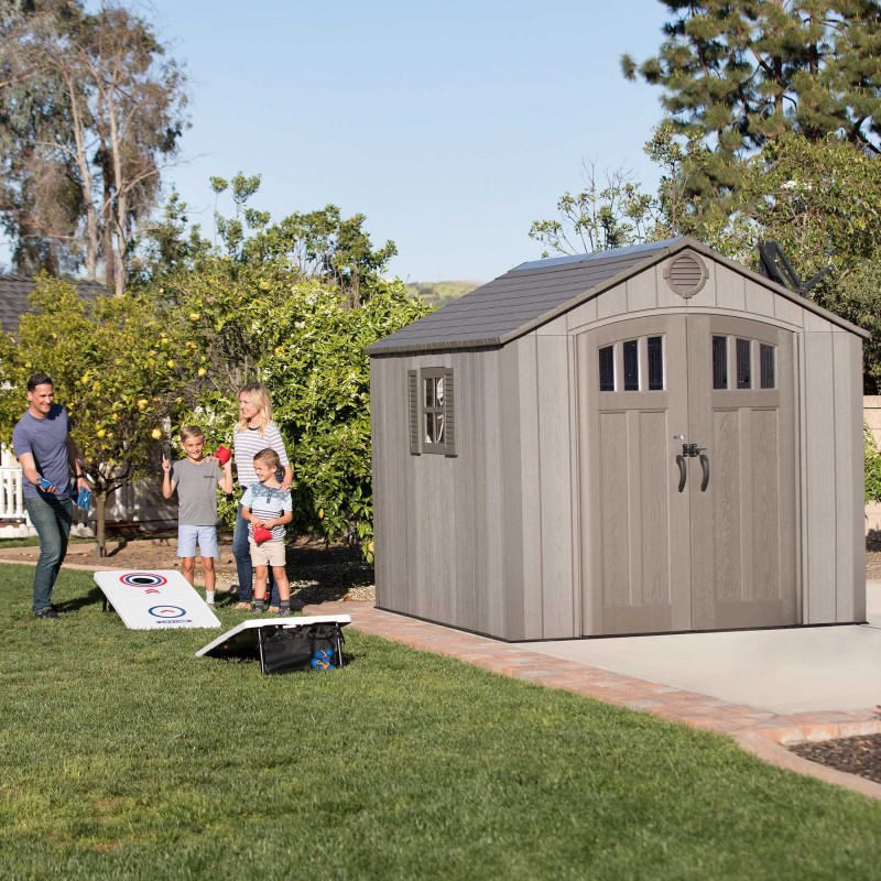 Lifetime 8x10 Plastic Shed Kit W/ Vertical Siding - Rough Cut Roof Brown (60211A) - Image 3