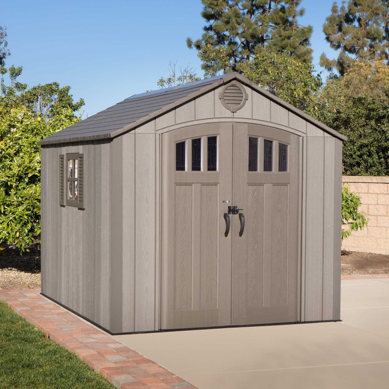 Lifetime 8x10 Plastic Shed Kit W/ Vertical Siding - Rough Cut Roof Brown (60211A) - Image 4