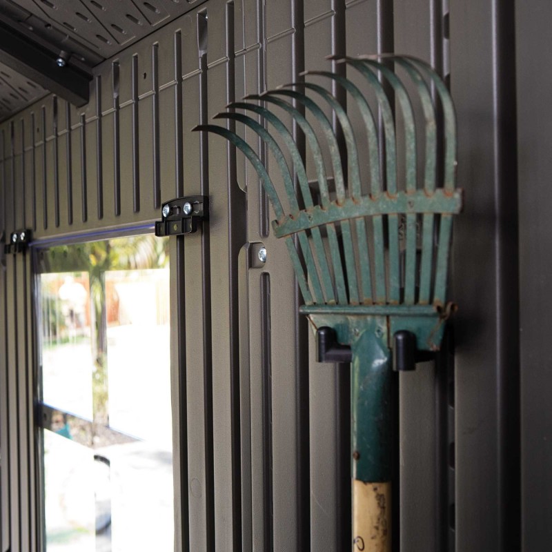 Lifetime 8x10 Plastic Shed Kit W/ Vertical Siding - Rough Cut Roof Brown (60211A) - Image 5