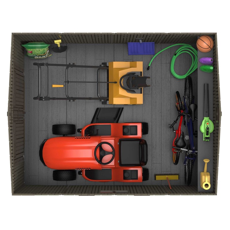 Lifetime 8x10 Plastic Shed Kit W/ Vertical Siding - Rough Cut Roof Brown (60211A) - Image 6