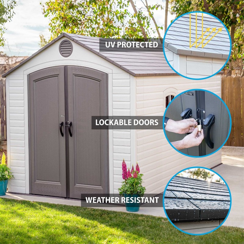 Lifetime 8x15 Plastic Storage Shed Kit W/ 2 Windows (60075) - Image 3