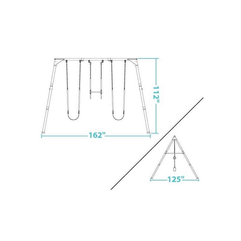 Lifetime Heavy-Duty A-Frame Metal Swing Set - Primary Colors (90200) - Image 3