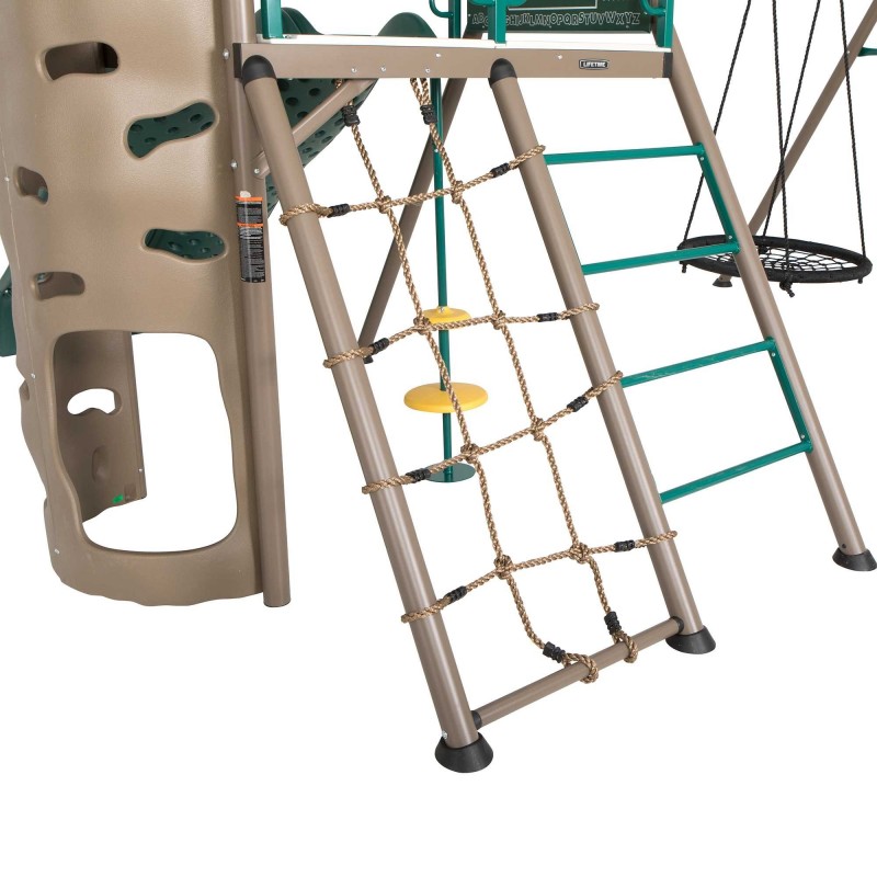 Lifetime Double Slide Adventure Metal Swing Set - Tan And Green (90797) - Image 7
