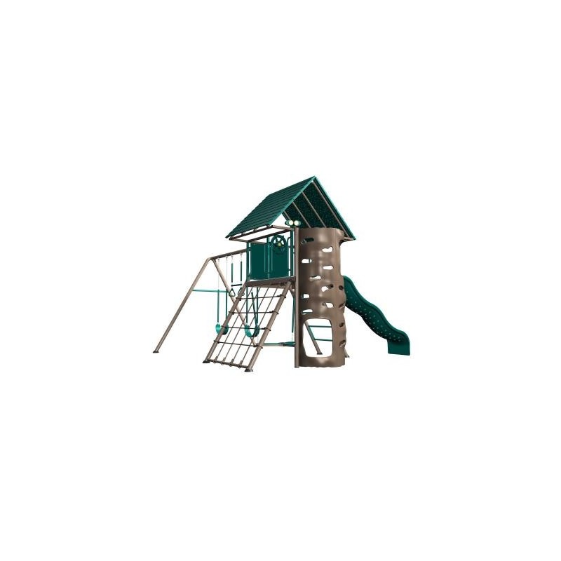 Lifetime Big Stuff Swing Set With Clubhouse - Earthtone (91069) - Image 3