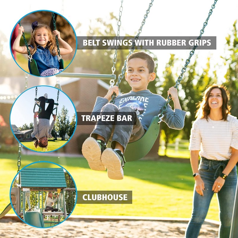 Lifetime Big Stuff Swing Set With Clubhouse - Earthtone (91069) - Image 7