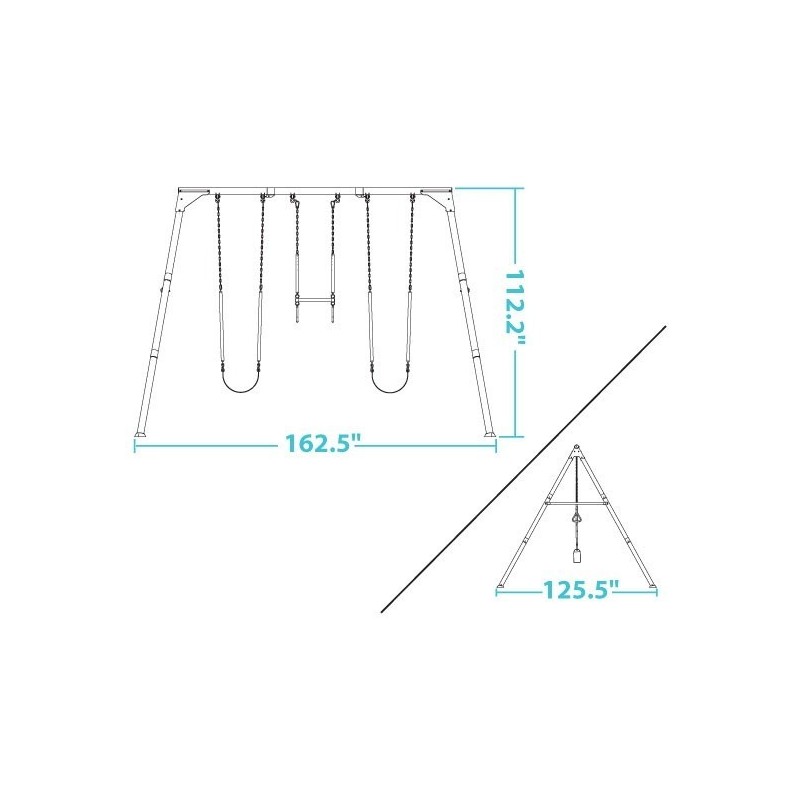Lifetime Heavy-Duty A-Frame Metal Swing Set Kit - Earthtone (290038) - Image 6